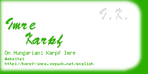 imre karpf business card